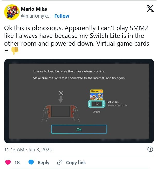Nintendo Switch 2 Faces Issues with Virtual Game Cards