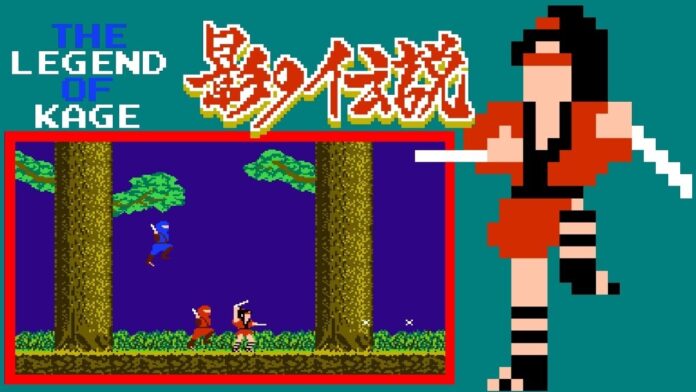 kage1 The Legend of Kage, ninja game, arcade game, Taito, retro gaming, Kage no Densetsu, NES game, Japanese ninja